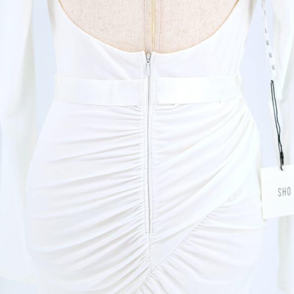 SHO by Tadashi Shoji White Cutout Long Sleeve Bodycon Cocktail Dress Size S - Picture 6 of 6